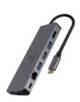 Gembird USB Type-C 5-in-1 Multi-Port adapter szürke (A-CM-COMBO5-05)