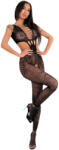 Livco Tubiana - csíkos, nyitott necc overál - (fekete) - S-L - szexaruhaz