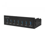 LogiLink USB 3.0 hub 5, 25', 7 portos, belső, gyorstöltő porttal, fekete (UA0342) (UA0342)