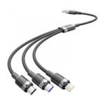 Vention USB 2.0 A - USB-C + Lightning + Micro USB kábel 1.5m fekete (CTRBG)