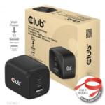 Club 3D 2xUSB Type-C, 1xUSB Type-A hálózati töltőállomás fekete (CAC-1913EU)