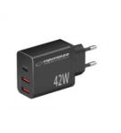 Esperanza USB-C, 2xUSB-A hálózati töltő 42W (EZC106K)