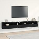 vidaXL TV стенен шкаф 2 бр. Черен дъб Инженерна дървесина (862193)