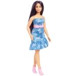 Mattel Barbie, Fashionistas, papusa in rochie albastra cu fluturasi Papusa Barbie