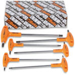 Beta 97TTX/S6 T-szárú Torx®-imbuszkulcs, műanyag markolattal, krómozott, fekete hegyek (BETA 97TTX/S6") (BETA-000970791)