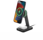 mophie Snap+ charging stand pad - álló vezeték nélküli töltő két eszköz számára, MagSafe 15W kompatibilis (fekete) (401309751)