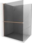 Mexen Kioto+ L, Walk-In zuhany paraván polccal és akasztóval 110 x 200 cm, 8mm szürke üveg, réz matt profil, 800-110-123-65-40 (800-110-123-65-40)