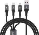 Dudao L3E 3in1 kábel USB - Micro USB / USB-C / Lightning 60W 1.2m, fekete