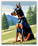  Doberman Pinscher a Dombtetőn - számfestő készlet