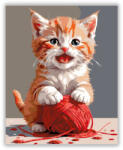  Játékos Vörös Kiscica Piros Fonallal - számfestő készlet