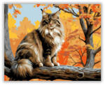  Norvég Erdei Macska Őszi Ágakon - számfestő készlet