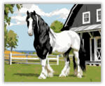  Gypsy Vanner Ló a Farm Előtt - számfestő készlet