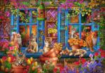 Bluebird Puzzle - Puzzle Raft de fereastră Pisici - 1 000 piese Puzzle