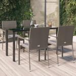 vidaXL Set mobilier grădină cu perne, 5 piese, negru și gri, poliratan (3185139) - comfy