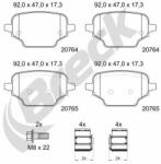 BRECK set placute frana, frana disc BRECK 20764 00 704 00 (20764 00 704 00)