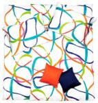 Scanquilt SATÉN DESIGN ágyneműhuzat, fehér-színes minta (33347)