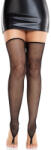 Leg Avenue Hosiery LEG AVENUE - csipkés lábfej nélküli combfix gyűrűvel, fekete - szexvital