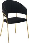  Scaun de sufragerie de design, material velvet negru/gold crom auriu, dasmin tip 1 (0000393530)