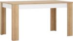  Masă dining lyot03, extensibilă, stejar riviera/alb extra lucios hg, 140-180x85 cm, leonardo (0000194281)