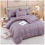 Home Lenjerie de pat mov cu elastic, finet, din 6 piese, cu model floral Lenjerie de pat