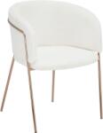  Scaun de sufragerie de design, alb ivory/rose gold roz cromat, adimar (0000393519)