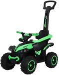 NOVOKIDS ATV pentru copii si bebe NOVOKIDS Little Beast, Cu melodii si lumini, Maner de impins pentru parinti detasabil, Functie trotineta fara pedale, Pentru interior si exterior, Verde (NKLTLBEASTATVGREEN)