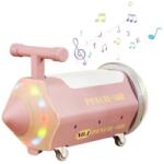 NOVOKIDS Masinuta cu Functie de Trotineta Fara Pedale Pentru Copii NOVOKIDS My First Pencil Car, Cu Melodii si lumini, Maxim 25 Kg, Roti cu rotire 360 grade, Sezut cu depozitare, Roz (NKMFPENCILPINK)