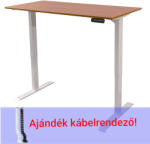 Állítható magasságú asztal Elektromosan állítható magasságú íróasztal, PREMIUM PRO, 4 memóriás, 3 láb szegmens, USB, FEHÉR íróasztal - Választható méretű és színű asztallappal