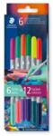 STAEDTLER Rostirón készlet, 1/3 mm, kétvégű, kimosható, STAEDTLER® "3280", Multiverzum 1, 6 különbözõ szín (6 db) (TS3280C6E21)