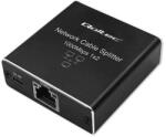 Qoltec Splitter mini SWITCH 1x2 port RJ45 | 1000Mbps | USB-C | Alumínium (52249)