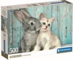 Clementoni Пъзел Clementoni от 500 части - Коте и зайче (35539)