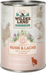  Wildes Land 24x400g Wildes Land Adult Cat Csirke & lazac áfonyával nedves macskatáp