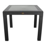 Iris GF-820A ORIGINAL antracit műanyag kerti asztal rattan üveglappal 90x90cm (GF-820A)