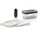 Bosch Set de accesorii vacuum BOSCH Airtight Fresh MSZV6FSG1 - 17006289, Caserolă 1.2l din sticlă borosilicată cu capac Tritan fără BPA, 6 pungi cu dublu etanș (3x 1.2l și 3x 3.8l), Pompă (MSZV6FSG1)