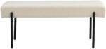 House Nordic Swindon pad, buklé, fehér, fekete lábakkal, 100x36x42, 5 cm (1401302) - homelux