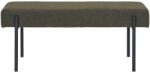 House Nordic Swindon pad, buklé, sötétzöld, fekete lábakkal 100x36x42, 5 cm (1401303) - homelux