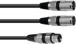 Omnitronic XLR(F)/2xXLR(M) 0.5m Black