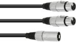 Omnitronic XLR(M)/2xXLR(F) 0.5m Black