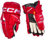 CCM Mănuși de hochei Tacks XF Red/White Junior 11 inci