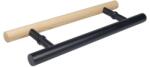 Sauna Special Rúdfogantyú pár, 32*450mm, fekete, krómacél/kőris, 8-12mm üveglapokhoz