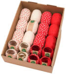  Goldina tojáskötöző, piros, bézs, piros szivecskés, 4-féle (12m x 10mm), EcoGreen (Z452)