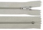 Fashion Műanyag fogú rögzített (nem bontható) spirálcipzár, 3mm, 35cm hosszú, 270350, ezüstszürke