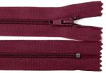 Fashion Műanyag fogú rögzített (nem bontható) spirálcipzár, 3mm, 35cm hosszú, 270350, bordó