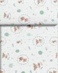 Pamutvászon textil - 160 cm / ELFORDÍTOTT őzike - nyuszi mintával pöttyös alapon