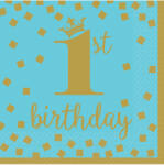 Amscan Kék szalvéta 1 év