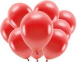 PartyDeco Metál piros latex léggömbök eco 30 cm 10 db