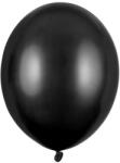 PartyDeco Fekete metálfényű latex lufi 27 cm, 10 db