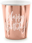 PartyDeco Rosegold Boldog Születésnapot Poharak