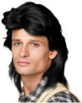 Party World Fekete férfi mullet paróka