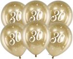 PartyDeco Arany latex léggömbök szám 30, 30 cm-es, 6 darabos